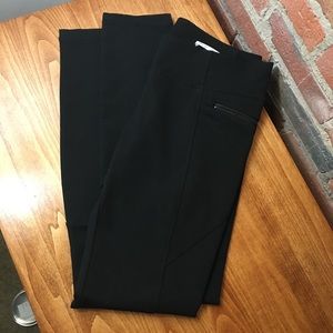 EUC ZARA Black Zipper Medium Rise Leggings Size S